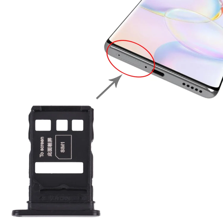 SIM Card Tray + SIM Card Tray for Honor 50 (Black) - Image 4