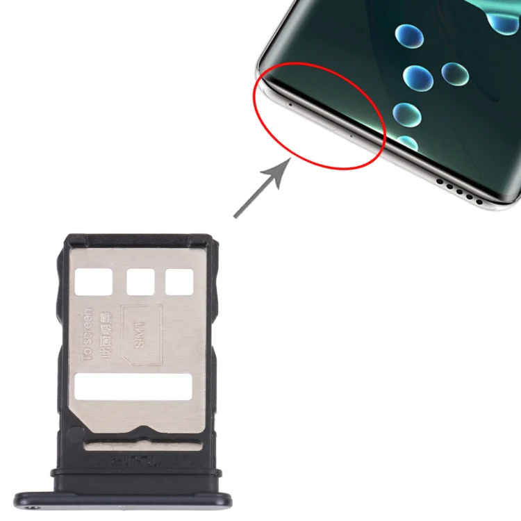SIM Card Tray + SIM Card Tray for Honor 60 (Black) - Image 4