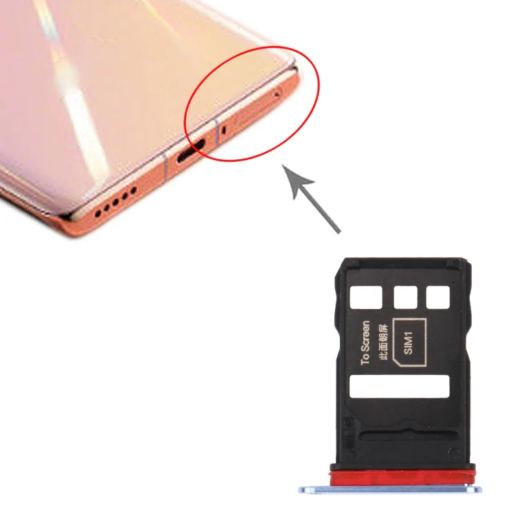 SIM Card Tray + SIM Card Tray for Honor V40 5G(Space Silver) - Image 4