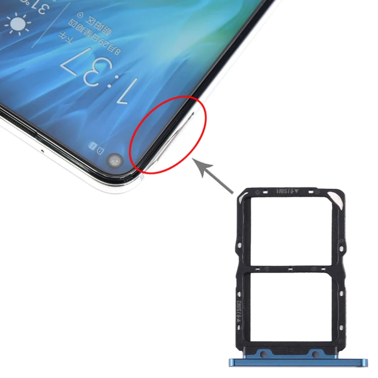 SIM Card Tray + SIM Card Tray for Huawei Honor 20S (Dark Blue) - Image 5