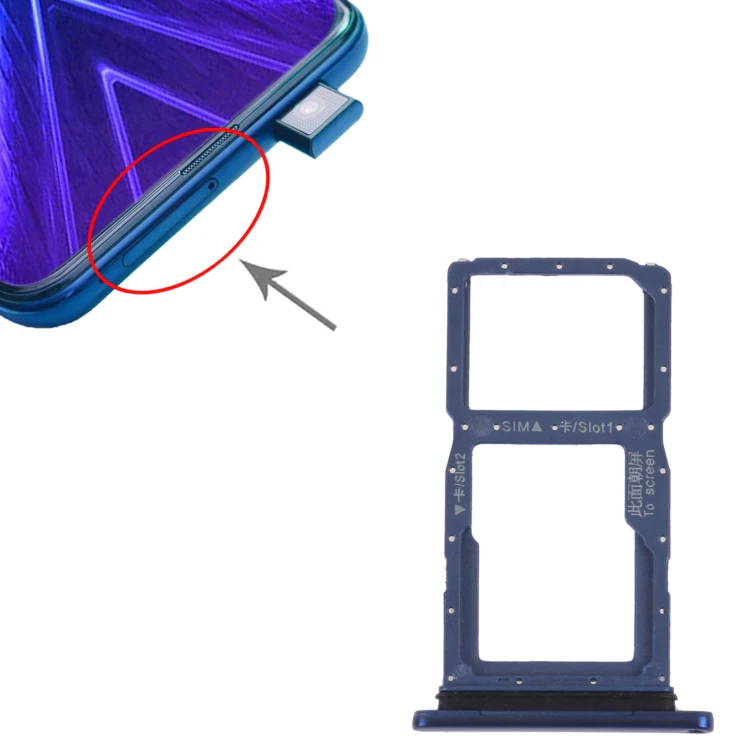 SIM Card Tray + SIM Card Tray / Micro SD Card Tray for Honor 9X (Blue) - Image 4