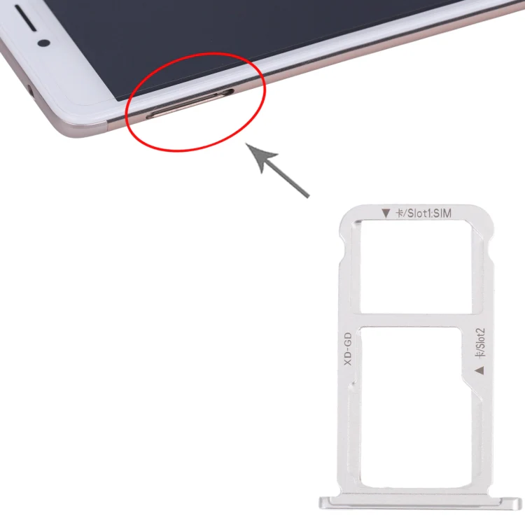 SIM Card Tray + SIM Card Tray / Micro SD Card Tray for Honor Mate 9 Lite (Silver) - Image 4