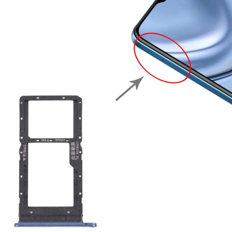 SIM Card Tray + SIM Card Tray / Micro SD Card Tray for Honor Play 20 (Blue) - Image 4