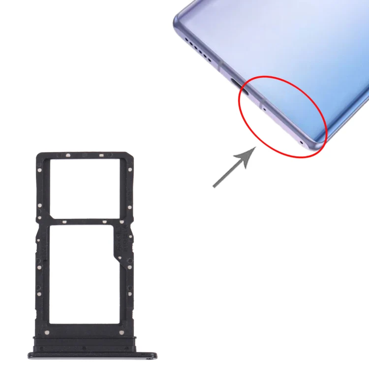 SIM Card Tray + SIM Card Tray / Micro SD Card Tray for Honor Play 30 Plus(Black) - Image 4