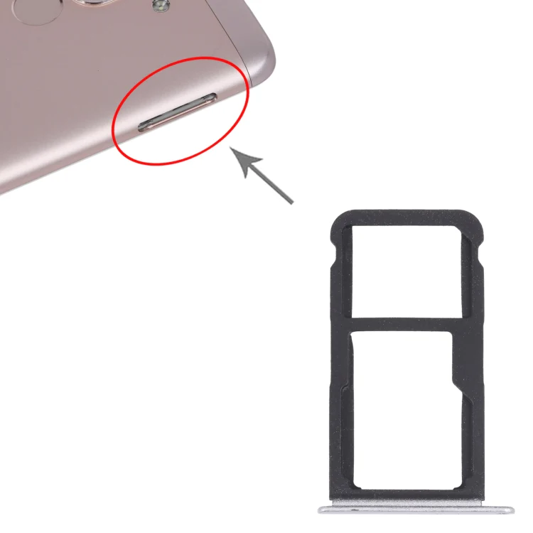 SIM Card Tray + SIM Card Tray / Micro SD Card Tray for Honor Play 6 (Silver) - Image 4