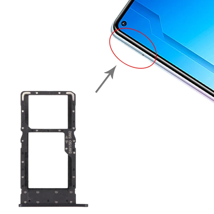SIM Card Tray + SIM Card Tray / Micro SD Card Tray for Honor Play4 (Black) - Image 4