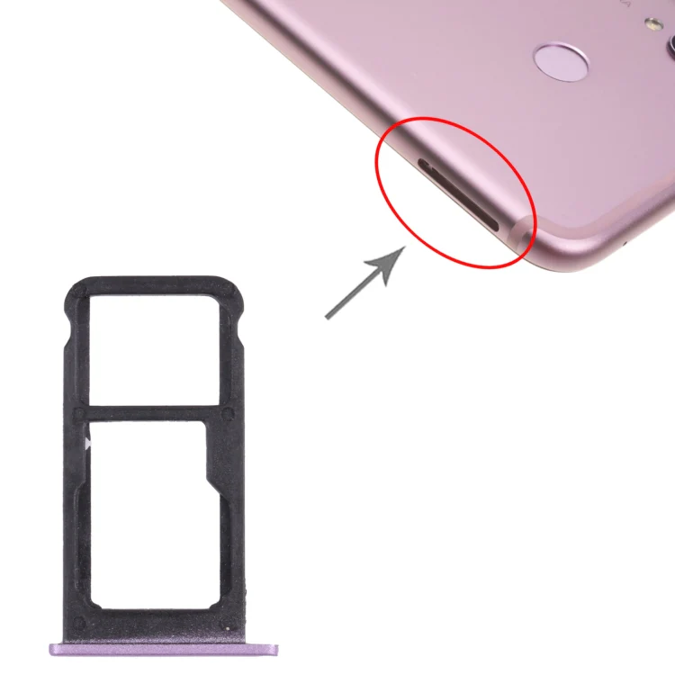 SIM Card Tray + SIM Card Tray / Micro SD Card Tray for Honor Play(Purple) - Image 4