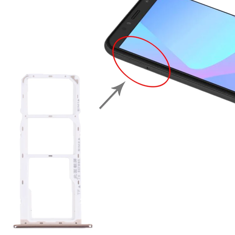 SIM Card Tray + SIM Card Tray + Micro SD Card Tray for Huawei Y6 (2018) (Silver) - Image 4