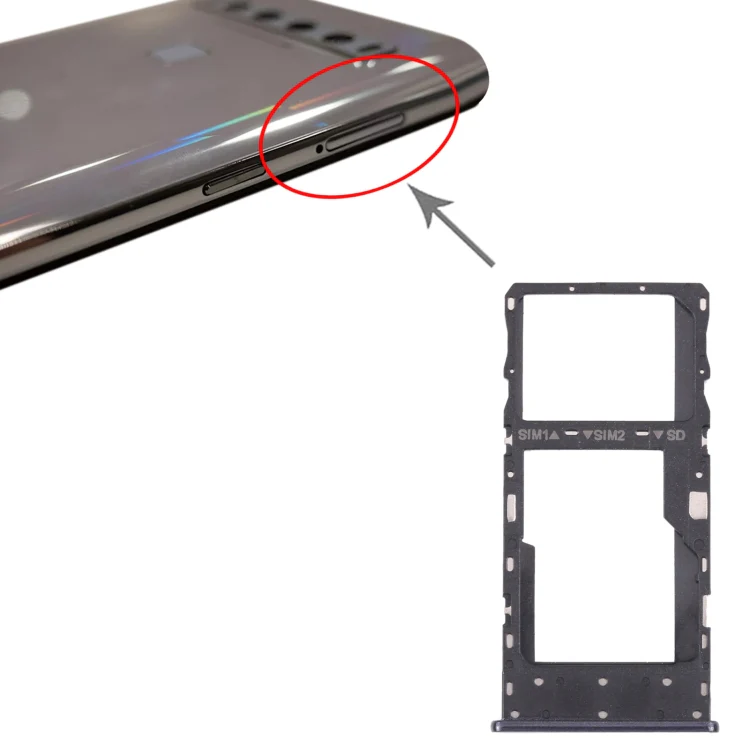 SIM Card Tray + SIM Card Tray / Micro SD Card Tray for TCL 10 5G T790Y T790H (Grey) - Image 4