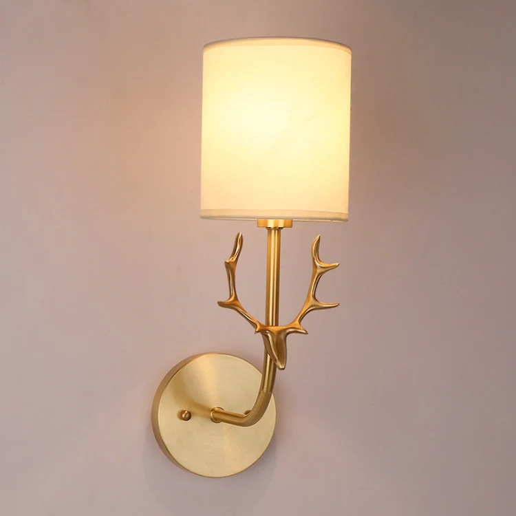 Single Head Corridor Aisle Personality Creative Copper Antler Wall Lamp, Power source: White Light 5W - Image 4