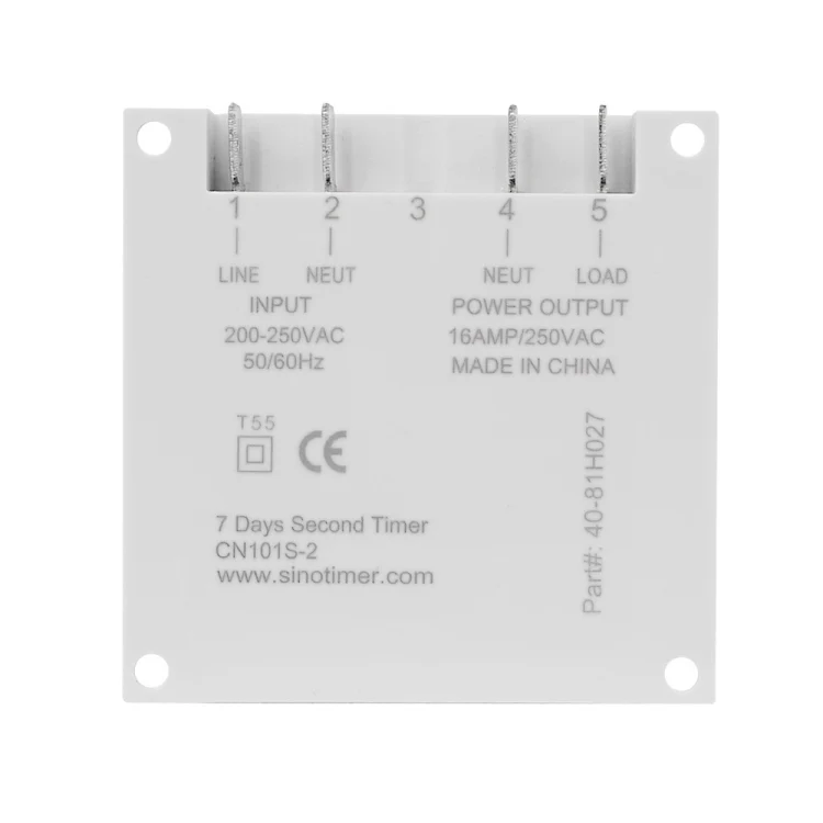 SINOTIMER CN101S-4 12V 1 Second Interval Digital LCD Timer Switch 7 Days Weekly Programmable Time Relay - Image 3