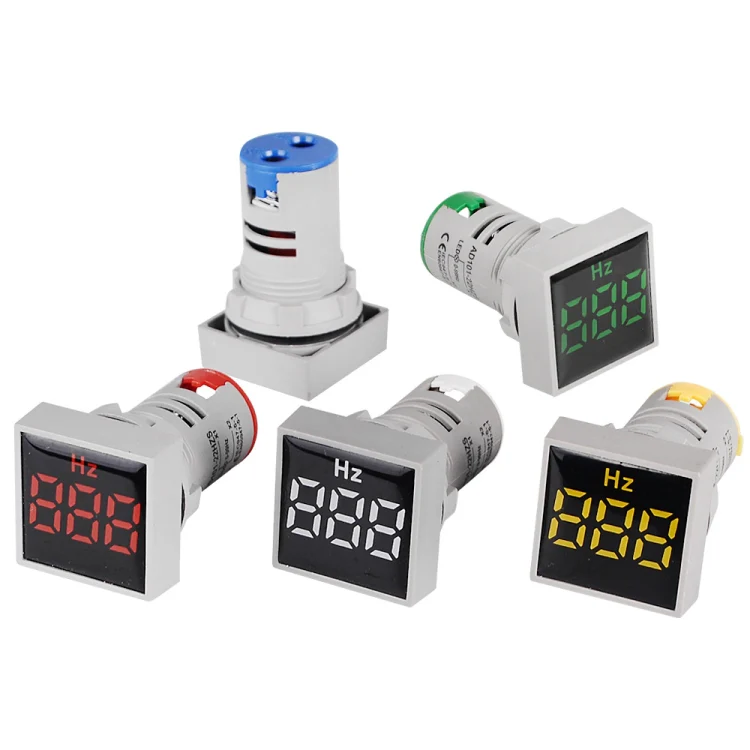 SINOTIMER ST17HZ 22mm Square LED Digital Display 50-75Hz AC Frequency Signal Indicator(04 Green) - Image 5