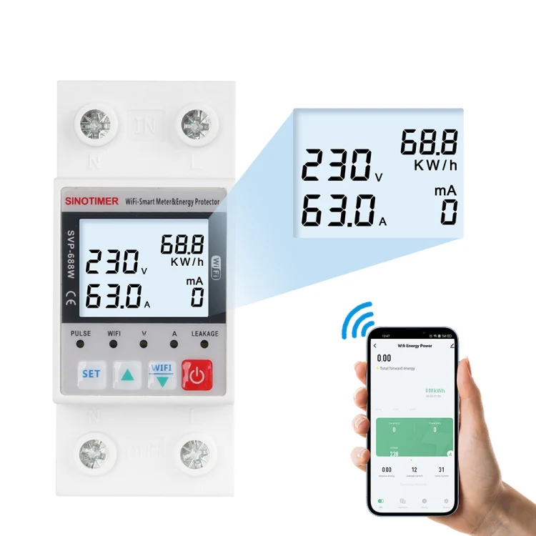 SINOTIMER SVP-688W TUYA APP WiFi Smart Circuit Breaker Over Under Voltage Protector - Image 6