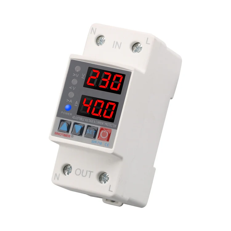 SINOTIMER SVP-718 40A Adjustable Self-resetting Intelligent Over-voltage and Under-voltage Protector 220V AC - Image 2