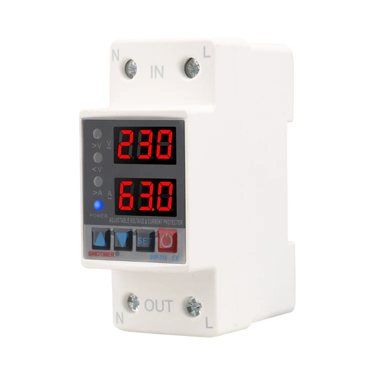 SINOTIMER SVP-718 63A Adjustable Self-resetting Intelligent Over-voltage and Under-voltage Protector 220V AC - Image 2