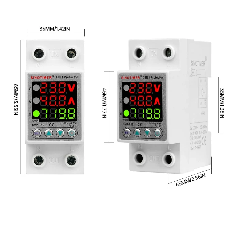 SINOTIMER SVP-719 40A_N Over Under Voltage Protector Electricity Usage Monitor Power Voltmeter - Image 6