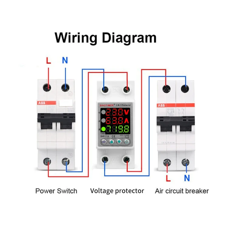 SINOTIMER SVP-719 40A_N Over Under Voltage Protector Electricity Usage Monitor Power Voltmeter - Image 7