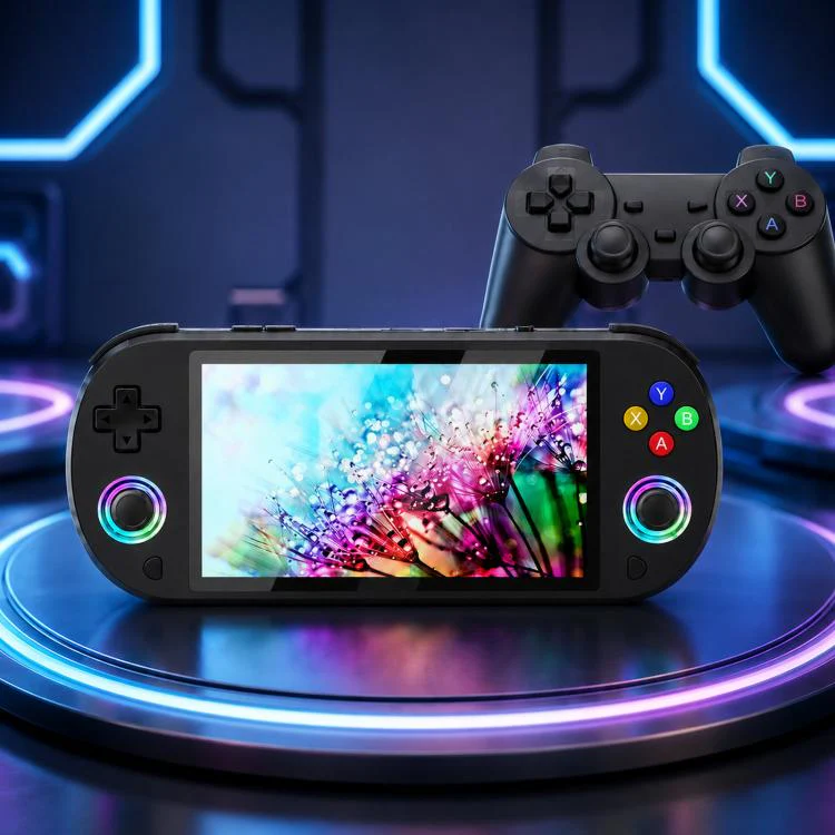 SJGAM M22 PRO 5 Inch HD IPS Open Source Retro Portable Handheld Game Console With Controller, Spec: 128GB Black