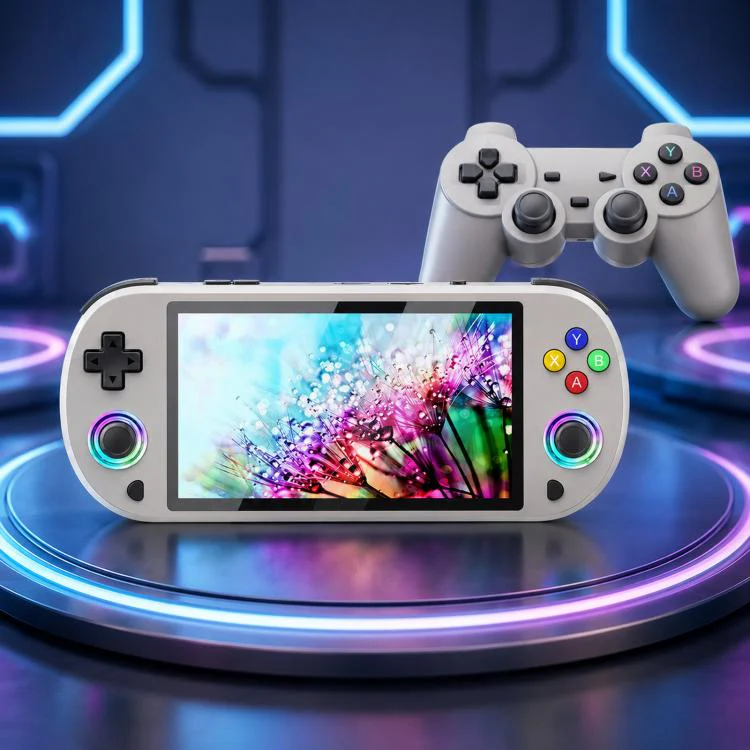 SJGAM M22 PRO 5 Inch HD IPS Open Source Retro Portable Handheld Game Console With Controller, Spec: 128GB Gray