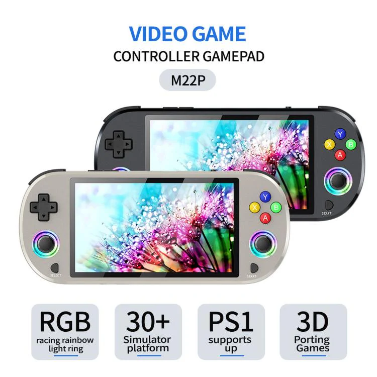 SJGAM M22 PRO 5 Inch HD IPS Open Source Retro Portable Handheld Game Console With Controller, Spec: 256GB Black - Image 2