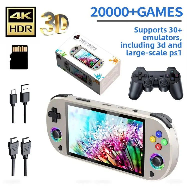 SJGAM M22 PRO 5 Inch HD IPS Open Source Retro Portable Handheld Game Console With Controller, Spec: 256GB Black - Image 8