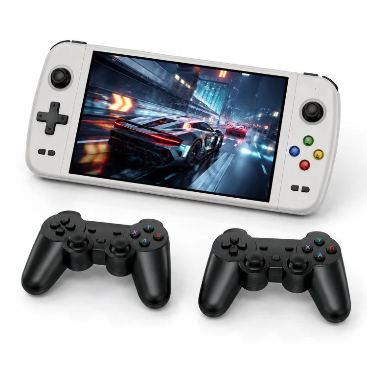 SJGAM M27 Handheld Gaming Console 7 Inch 3D Large Screen HD Portable Console, Spec: 128GB+2pcs Game Controller(Gray)