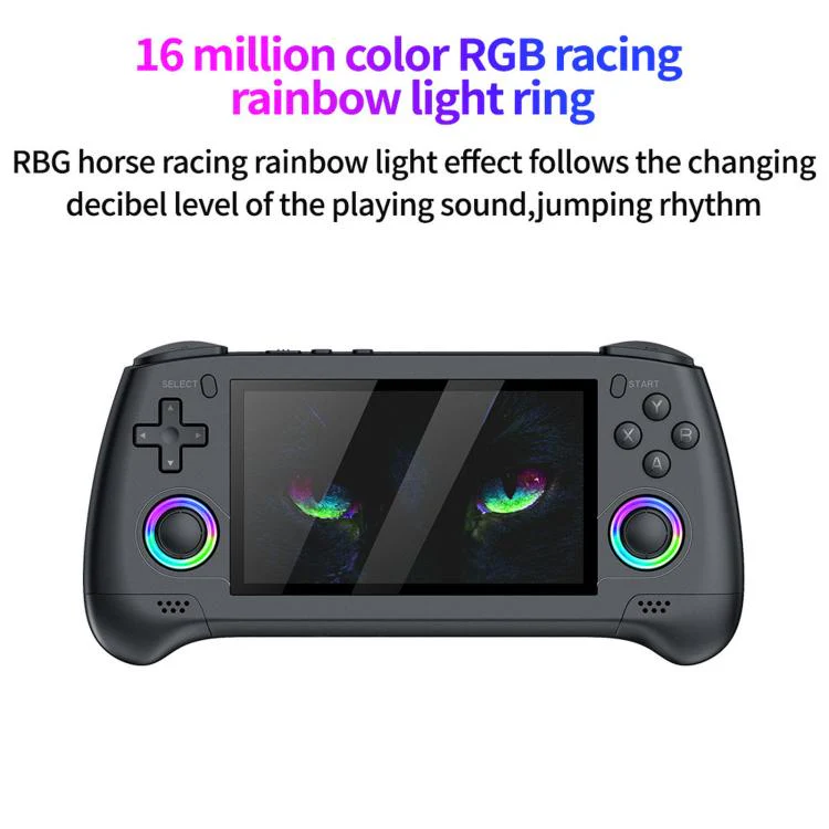 SJGAM M30 HD Retro Handheld Game Console 4.3 Inch RGB Joystick 3D Portable Arcade, Size: 128GB(Black) - Image 4