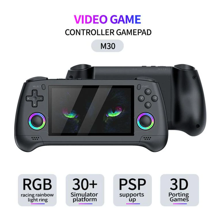 SJGAM M30 HD Retro Handheld Game Console 4.3 Inch RGB Joystick 3D Portable Arcade, Size: 128GB(Gray) - Image 2