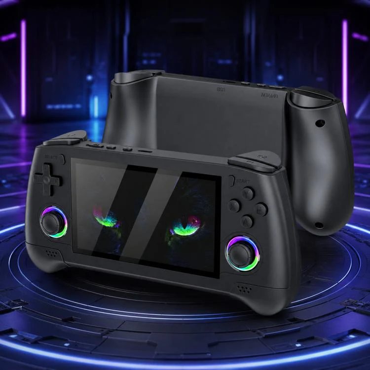 SJGAM M30 HD Retro Handheld Game Console 4.3 Inch RGB Joystick 3D Portable Arcade, Size: 256GB(Black)