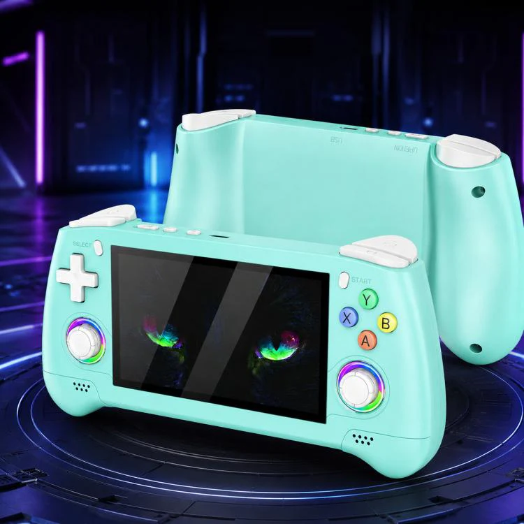 SJGAM M30 HD Retro Handheld Game Console 4.3 Inch RGB Joystick 3D Portable Arcade, Size: 64GB(Green)