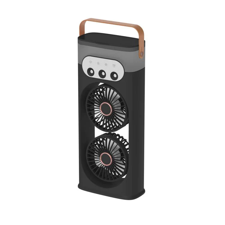 SL617 Dual-Head Humidifier Spray Cooling Fan(Black) - Image 2