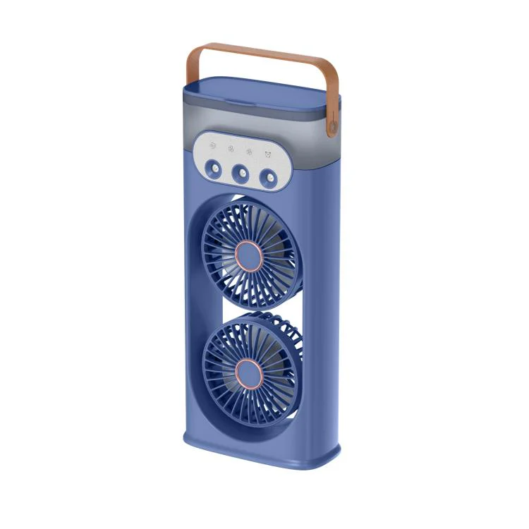 SL617 Dual-Head Humidifier Spray Cooling Fan(Blue) - Image 2