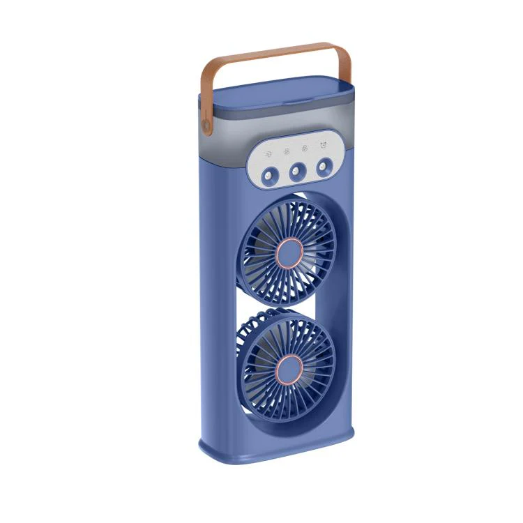 SL617 Dual-Head Humidifier Spray Cooling Fan(Blue) - Image 3