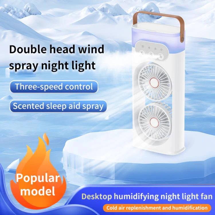 SL617 Dual-Head Humidifier Spray Cooling Fan(White) - Image 4