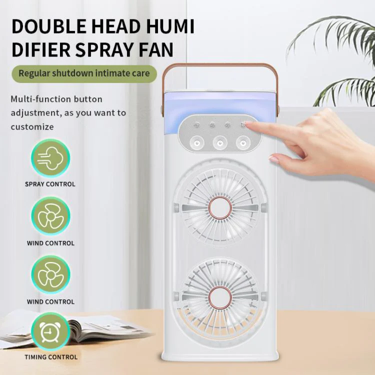 SL617 Dual-Head Humidifier Spray Cooling Fan(White) - Image 5