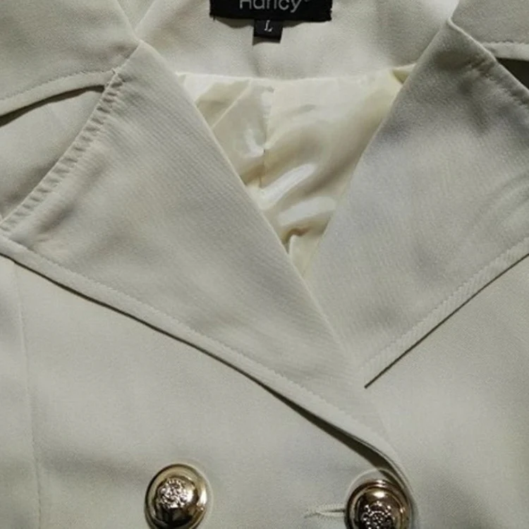 Slim Mid-length Commuter Jacket Trench Coat (Color:Black Size:L) - Image 4