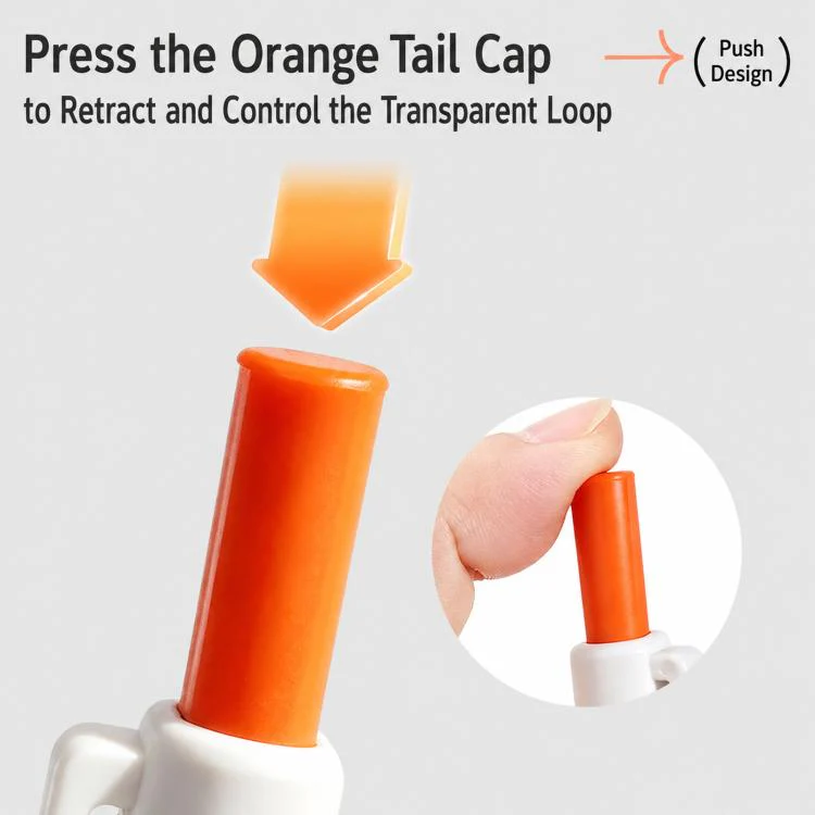 Sloppup Retractable Tick Remover Lasso Safe Chemical-Free Loop Extraction Pen for Dogs Cats(Orange White) - Image 4