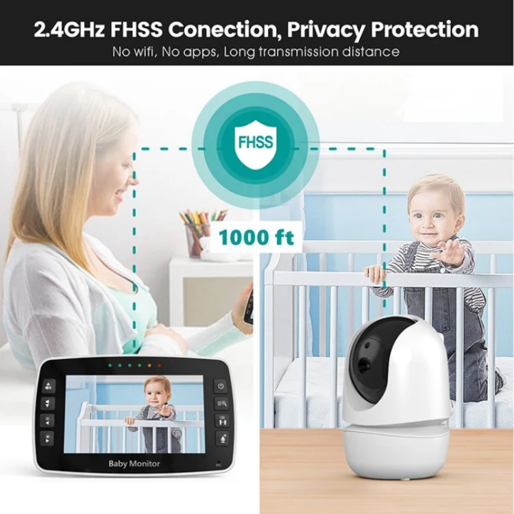 SM43A 4.3inch Color Display Night Vision Smart Zoom Baby Monitor Camera(EU Plug) - Image 4