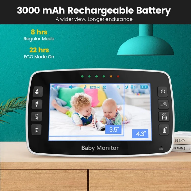 SM43A 4.3inch Color Display Night Vision Smart Zoom Baby Monitor Camera(UK Plug) - Image 5
