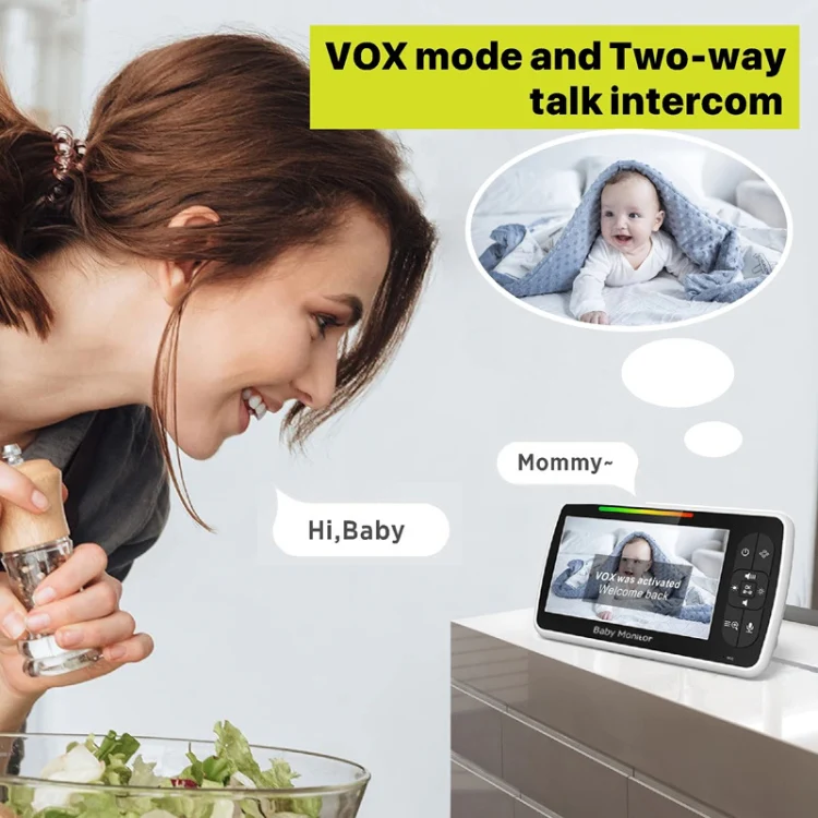 SM650 Wireless Video Baby Camera Intercom Night Vision Temperature Monitoring Cam(UK Plug) - Image 6