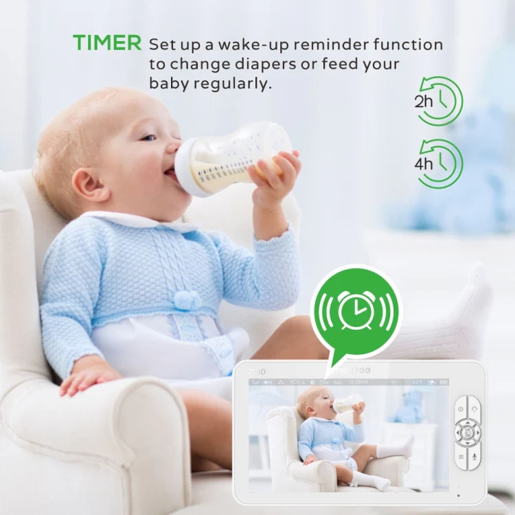 SM70 7-inch 720 x 1080P Wireless Baby Monitor Camera Temperature Monitor 2 Way Audio AU Plug - Image 5