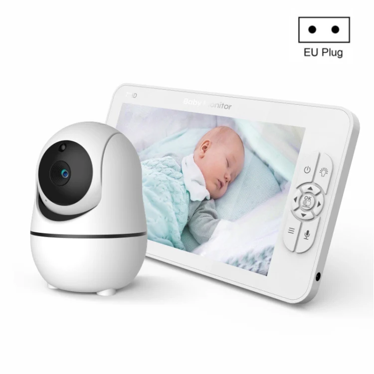SM70PTZ 7 inch Screen 2.4GHz Wireless Digital Baby Monitor, Auto Night Vision / Two-way Voice Intercom(EU Plug)