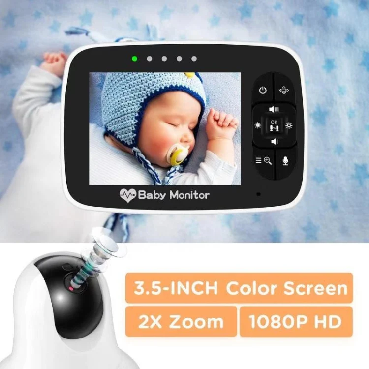 SM935 3.5 inch LCD Screen Wireless Video Baby Monitor Night Vision Two-Way Audio IP Camera(US Plug) - Image 2