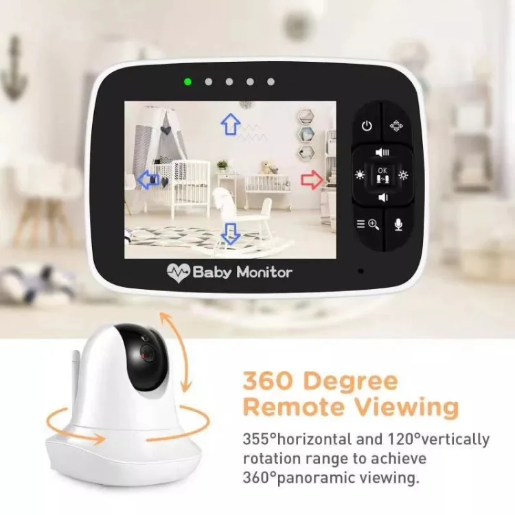 SM935 3.5 inch LCD Screen Wireless Video Baby Monitor Night Vision Two-Way Audio IP Camera(US Plug) - Image 3