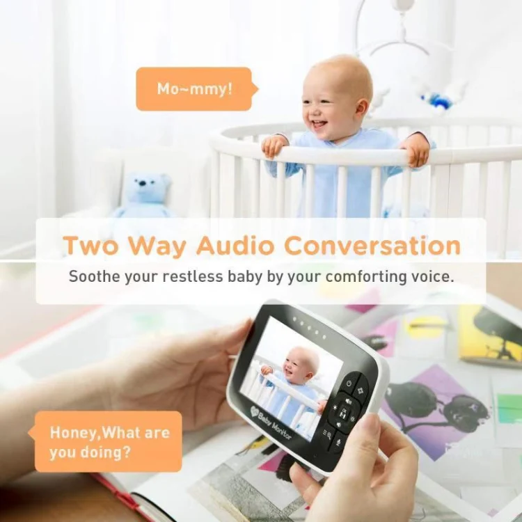 SM935 3.5 inch LCD Screen Wireless Video Baby Monitor Night Vision Two-Way Audio IP Camera(US Plug) - Image 5