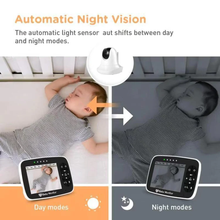 SM935 3.5 inch LCD Screen Wireless Video Baby Monitor Night Vision Two-Way Audio IP Camera(US Plug) - Image 6