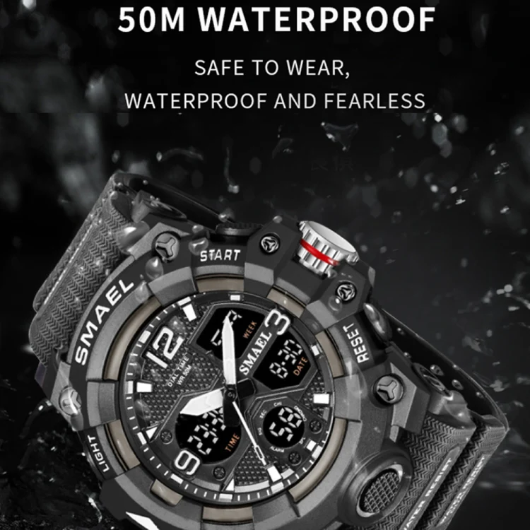 SMAEL 8008 Outdoor Sports Multifunctional Waterproof Luminous Men Watch(Black Blue) - Image 6