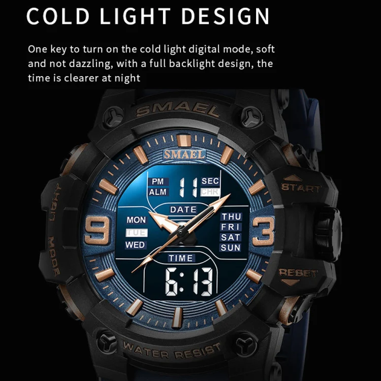 SMAEL 8049 Waterproof Sports Watch Men Multi-function Night Light Electronic Watch(Red) - Image 6