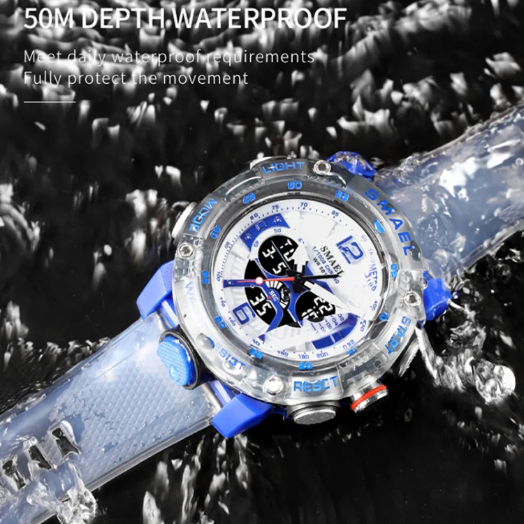 SMAEL 8058 Outdoor Sports Multifunctional Waterproof Electronics Watch(Beige) - Image 4