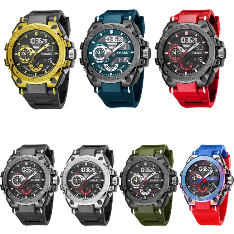SMAEL 8060 Waterproof Sports Alloy Men Watch Luminous Display HD Mirror Watch(Black) - Image 2